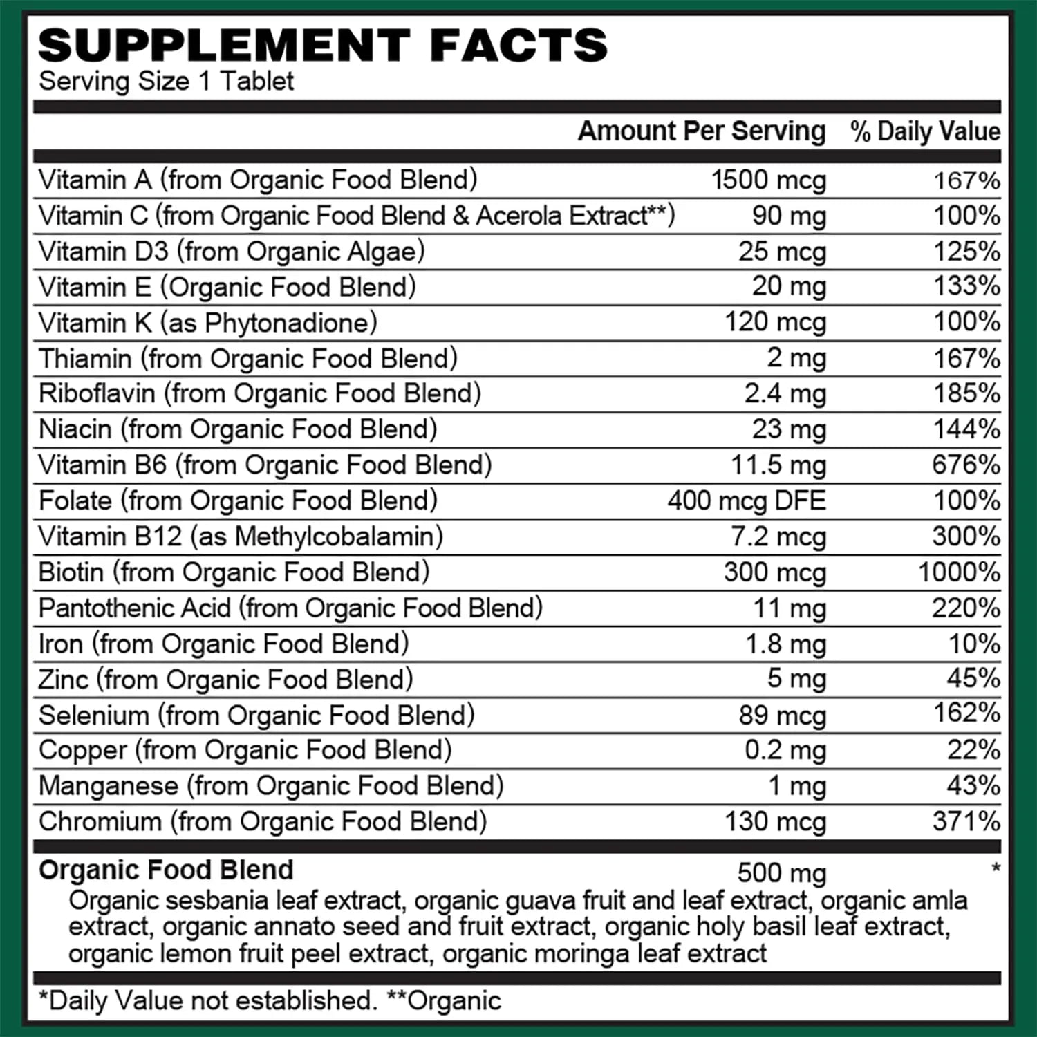 PlantFusion Organic Multivitamin for Men - One Daily Whole Food Blend Men's Multivitamin - Vegan, Non-GMO PlantFusion