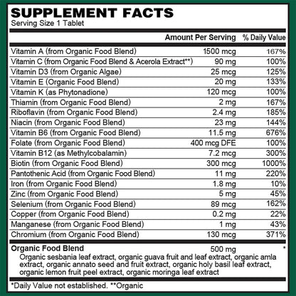 PlantFusion Organic Multivitamin for Men - One Daily Whole Food Blend Men's Multivitamin - Vegan, Non-GMO PlantFusion