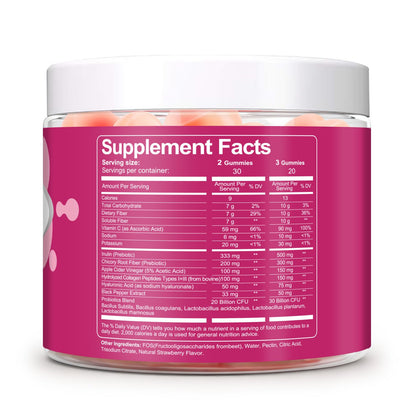 Migcopat 10G Fiber Gummies with Collagen Peptides, Hyaluronic Acid, Vitamin C, ACV, 30 Billion CFU Probiotics – Sugar Free Collagen Gummy for Skin, Hair & Nails – Digestive Health Support – 60 Cts MigcopatBuy Supplements Australia