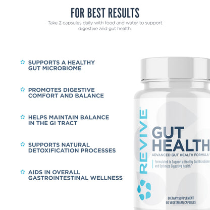 Revive MD Gut Health Supplements for Men & Women - Daily Gut Repair & Digestive Health Support Formula with Thyme, Oregano & Milk Thistle - Vegan-Friendly, Gluten-Free (60 Capsules, 30 Servings) ReviveBuy Supplements Australia