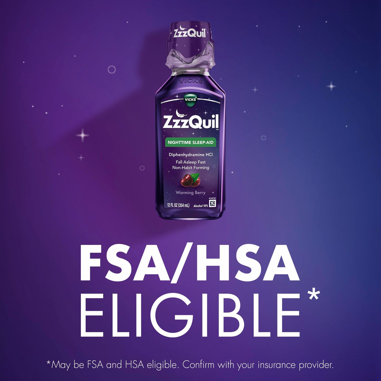 ZzzQuil, Sleep Aid, Nighttime Sleep Aid Liquid, 50 mg Diphenhydramine HCl, Fall Asleep Fast, Non-Habit Forming, Warming Berry Flavor, 12 FL OZ ZzzQuil buy supplements Au