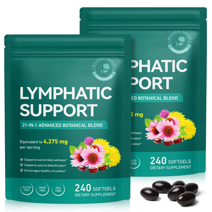 Lymphatic Drainage Supplements, Lymphatic Support Softgels for Immune Health, Plant-Based Formula with Echinacea, Burdock Root, Elderberry, Bromelain, Turmeric, 240 Softgels -2Pack UXENPHXF buy supplements Au