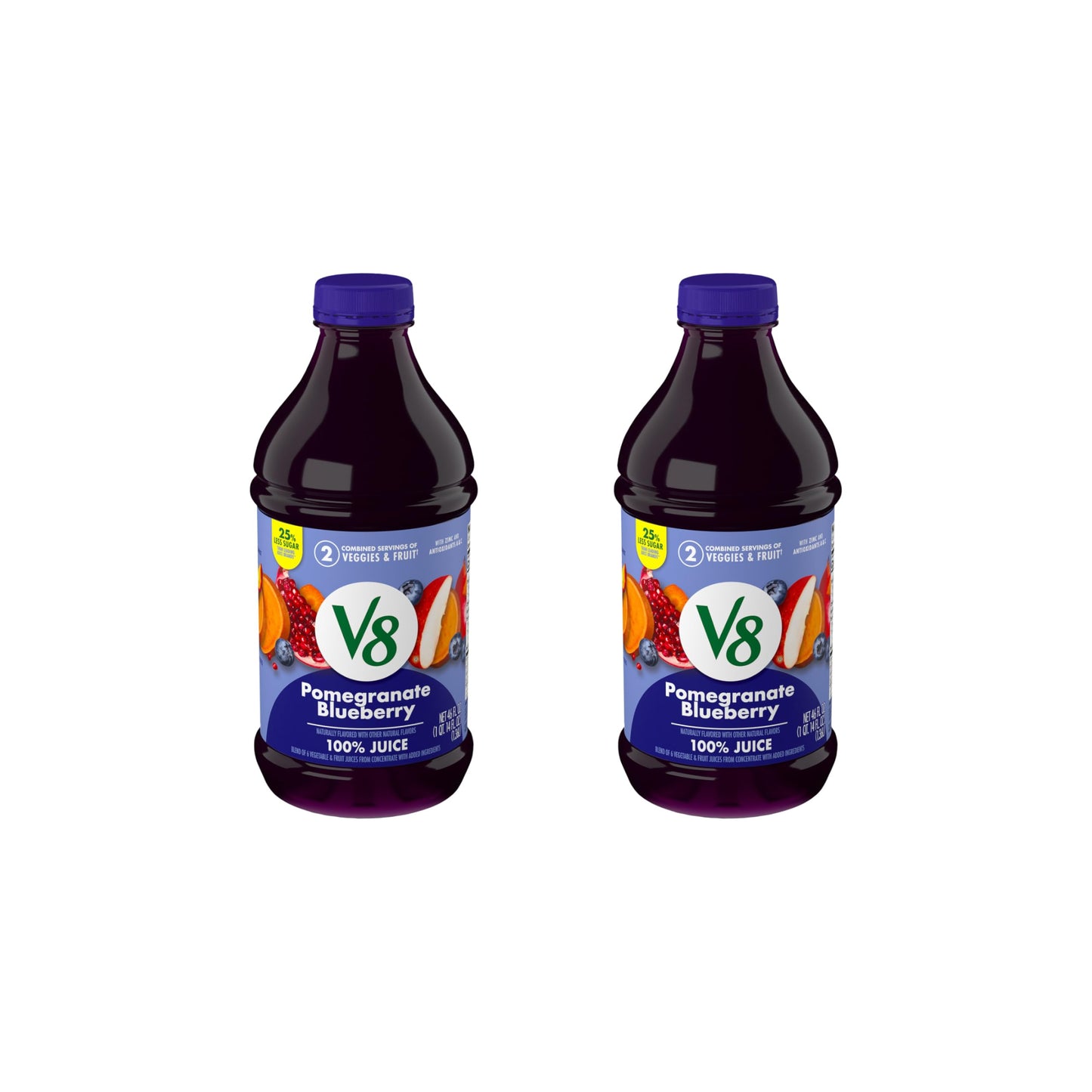 V8 Blends 100% Juice Pomegranate Blueberry Juice, Fruit and Vegetable Juice Blend, 46 Fl Oz Bottle (Pack of 2) V8 buy supplements Au