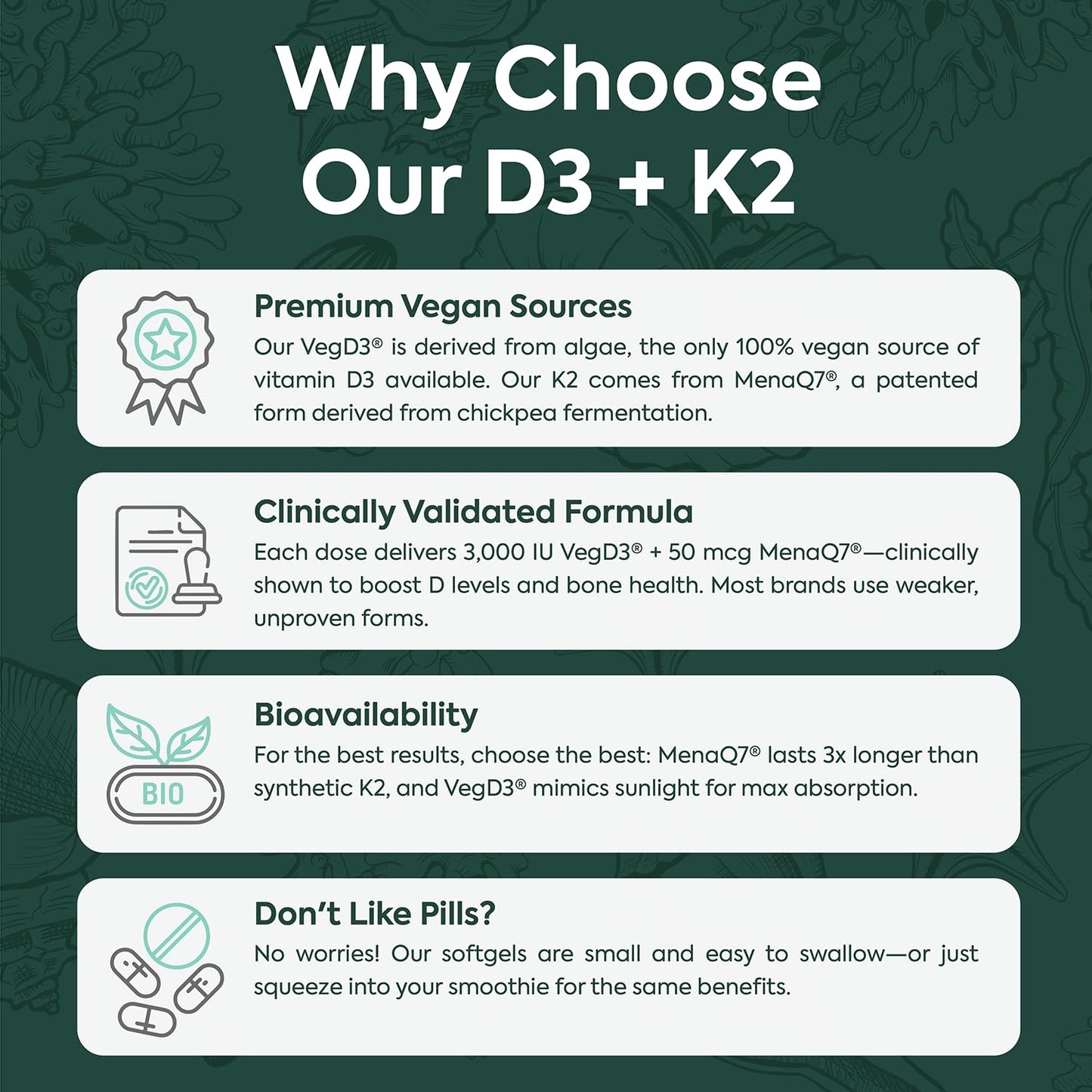 Organics Ocean Better D3 + K2-100% Organic VIT D3 and K2 Supplements with Maximum Bioavailability - Supports Bone Density, Calcium Balance, Immunity & Mood - 1-Pack, 30-Day Supply Organics Ocean buy supplements Au