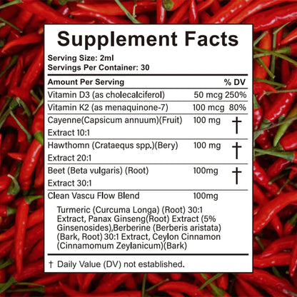 VelestOff Cayenne Pepper Drops - VelestOff Cayenne Circulation Blood Pressure Blend - Cayenne Pepper Hawthorn Beet Root Turmeric Vitamin K2 D3-2 OZ (2 PCS) Velestoff buy supplements Au