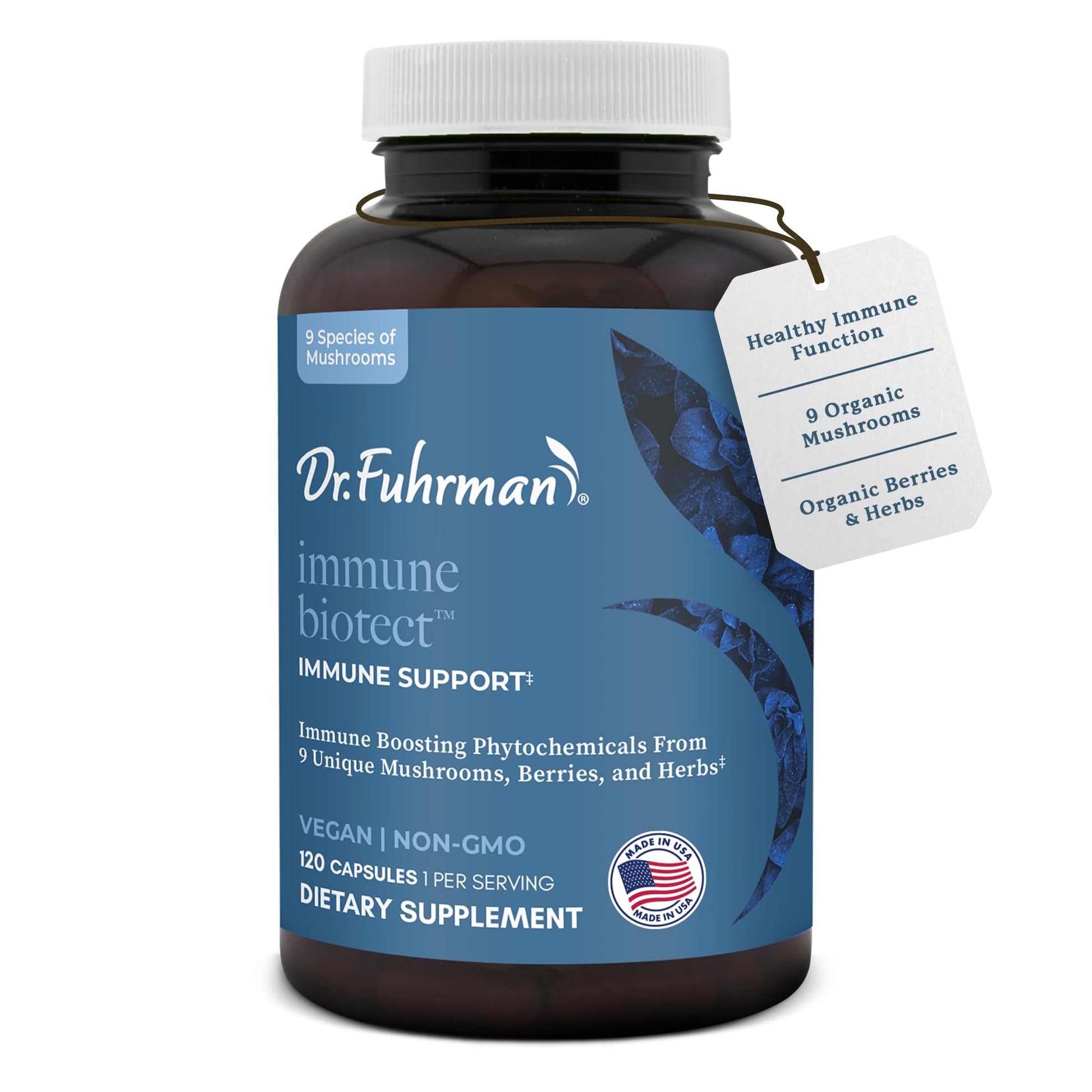 Dr. Fuhrman All Natural Immune Support Supplement | Whole-Food Derived Vitamin for Immunity Defense | Organic Mushrooms, & Berries | Organic Lion’s Mane, Maitake, Reishi, and Elderberry | 120 Caps Dr. Fuhrman buy supplements Au