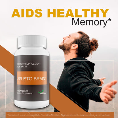 Asusto Memory Supplement for Brain - Improved Capsule Formula - Natural Brain, Memory, & Focus Support - Brain Support - Brain Supplement - Nootropic - Natural Asusto Sandalwood Improved Formula Generic buy supplements Au