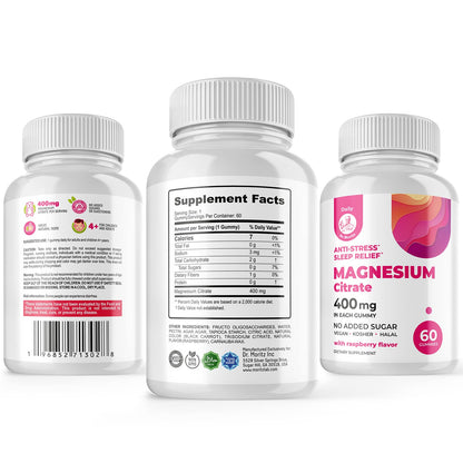 DR. MORITZ Magnesium Citrate Gummies Sugar-Free - Calm Magnesium Gummies Supplement for Children, Sugar -Supports Cardiovascular Health