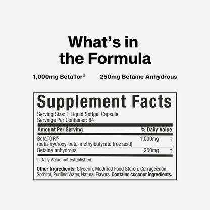 Muscletech HMB Supplements 1000mg, Clear Muscle (42 Liquid Softgels) - Highest Grade HMB for Lean Muscle & Recovery-HMB Free Acid Muscle Supplement-Help Decrease
