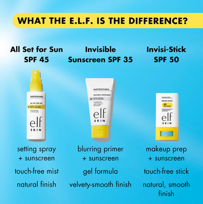 e.l.f. SKIN Suntouchable Invisi-Stick SPF 50, Clear Sunscreen For A Natural Finish, Made With Moisturizing Sunflower Seed Oil, Vegan & Cruelty-Free