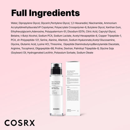 COSRX 6X Peptide Collagen Booster Toner Serum with Copper Peptides, Niacinamide & Hyaluronic Acid Skin Renewal Boosting