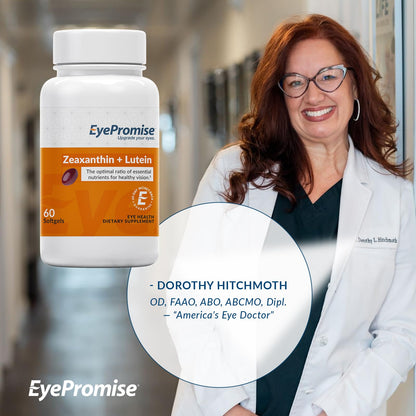 EyePromise Zeaxanthin + Lutein Eye Vitamin - 60 Softgels Capsules Made with Natural Ingredients for Diets Including Gluten Free and Vegetarian