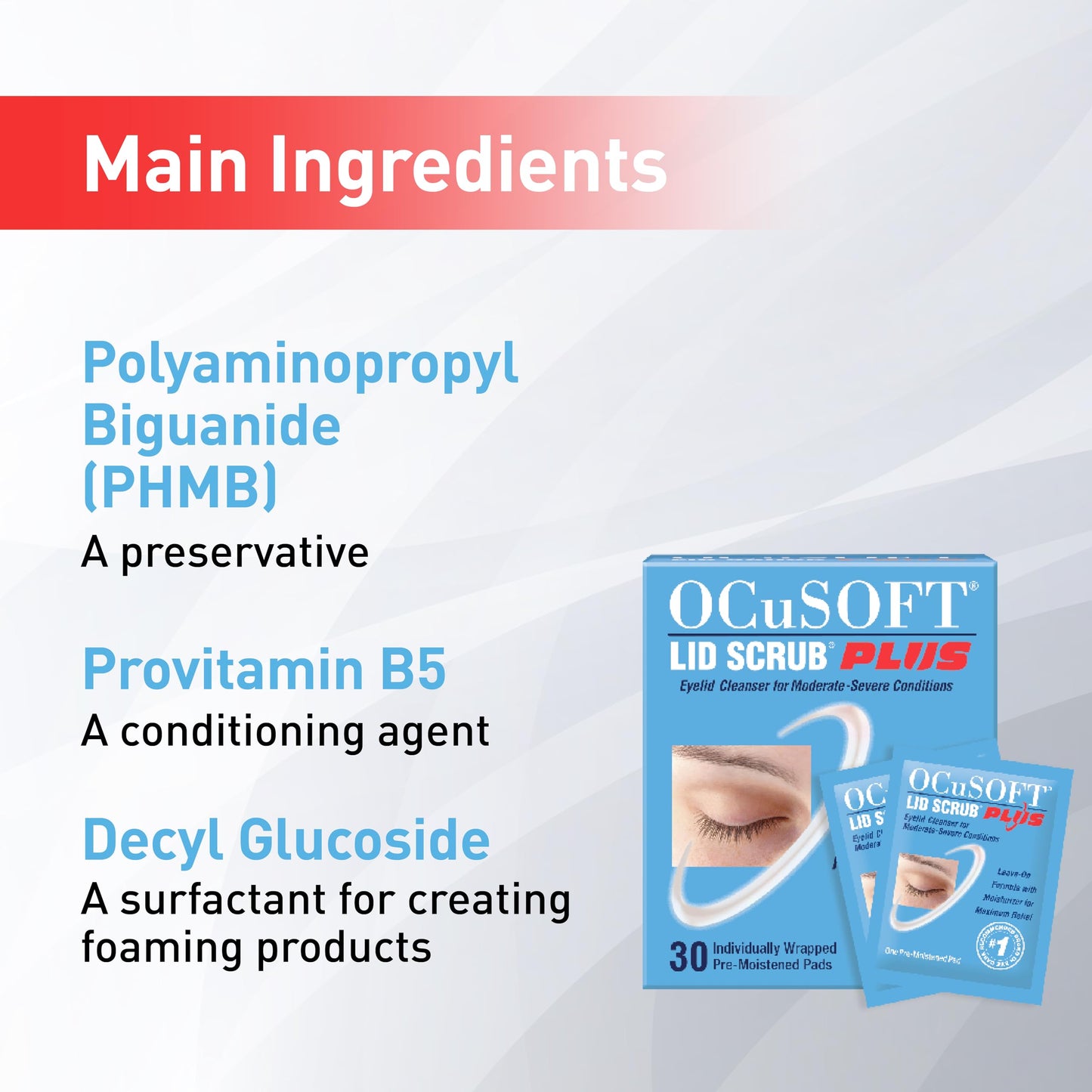 OCuSOFT Lid Scrub PLUS 35 - Pre-Moistened Leave-On Eyelid Wipes for Moderate to Severe Conditions