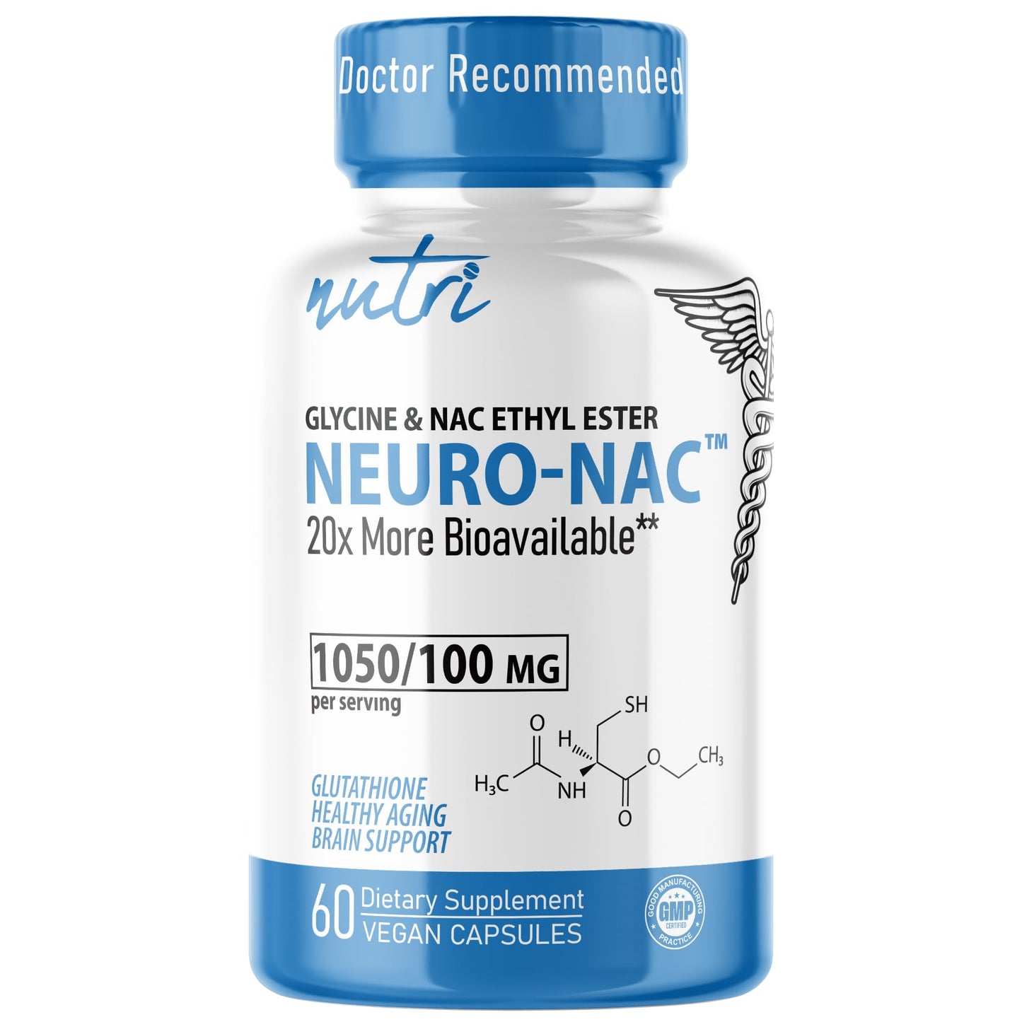 Neuro NAC Supplement N-Acetyl Cysteine Ethyl Ester - 20x More Bioavailable Than NAC 600 mg - Boost Glutathione 10x More Than Liposomal Glutathione