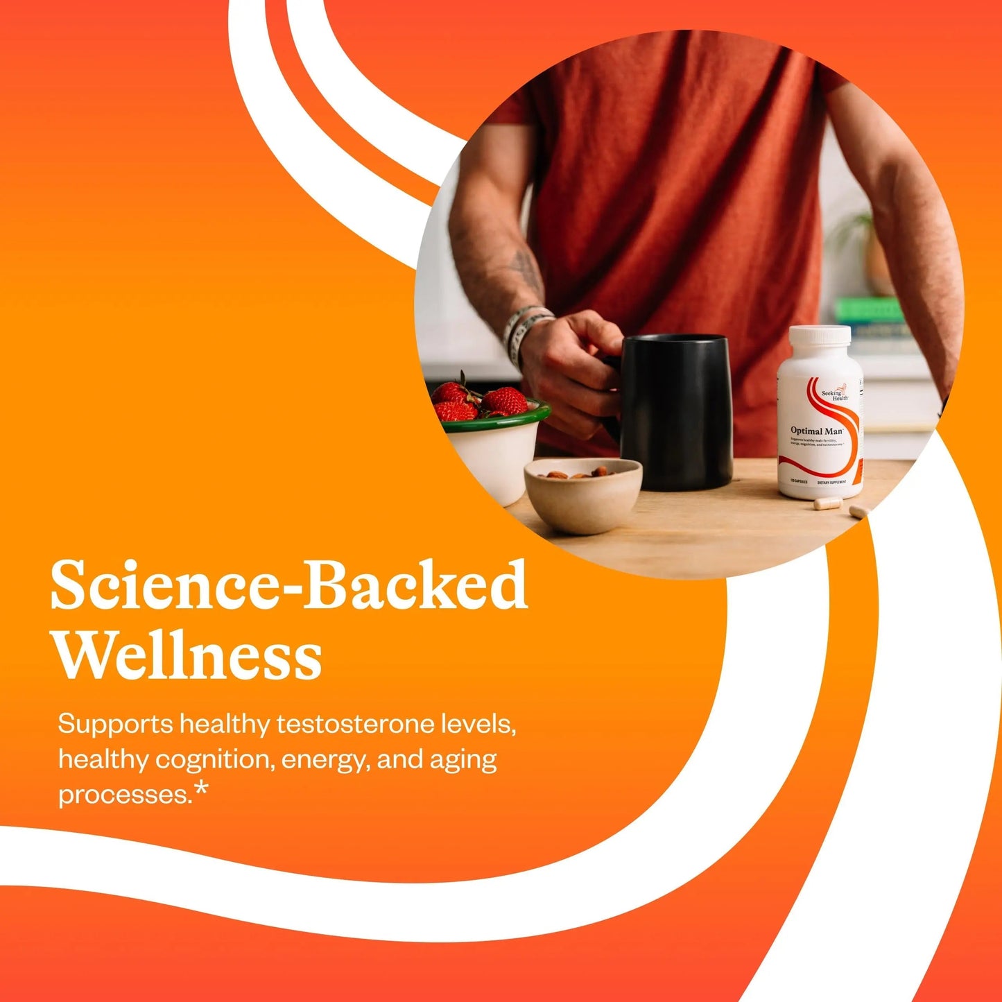 Seeking Health Optimal Man - Multivitamin Supplement with Zinc, Active Folate, & Alpha-Lipoic Acid - Multivitamin Supports Energy & Brain Health - Support Healthy Aging Seeking Health