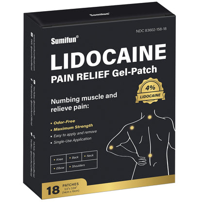 Sumifun 4% Lidocaine Pain Relief Patches - 18 Count Patches for Back, Shoulder, Muscle, Joints, Knee Pain Relief - Lower Back Pain Relief Products - Pain Patches Maximum Strength Lidocaine SumifunBuy Supplements Australia