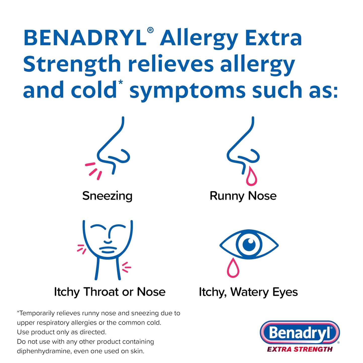 Benadryl Extra Strength Allergy Relief Medicine, 50 mg Diphenhydramine HCl Antihistamine Tablets for Relief of Allergy Symptoms Due to Hay Fever or Other Upper Respiratory Allergies, 24 ct Benadryl buy supplements Au