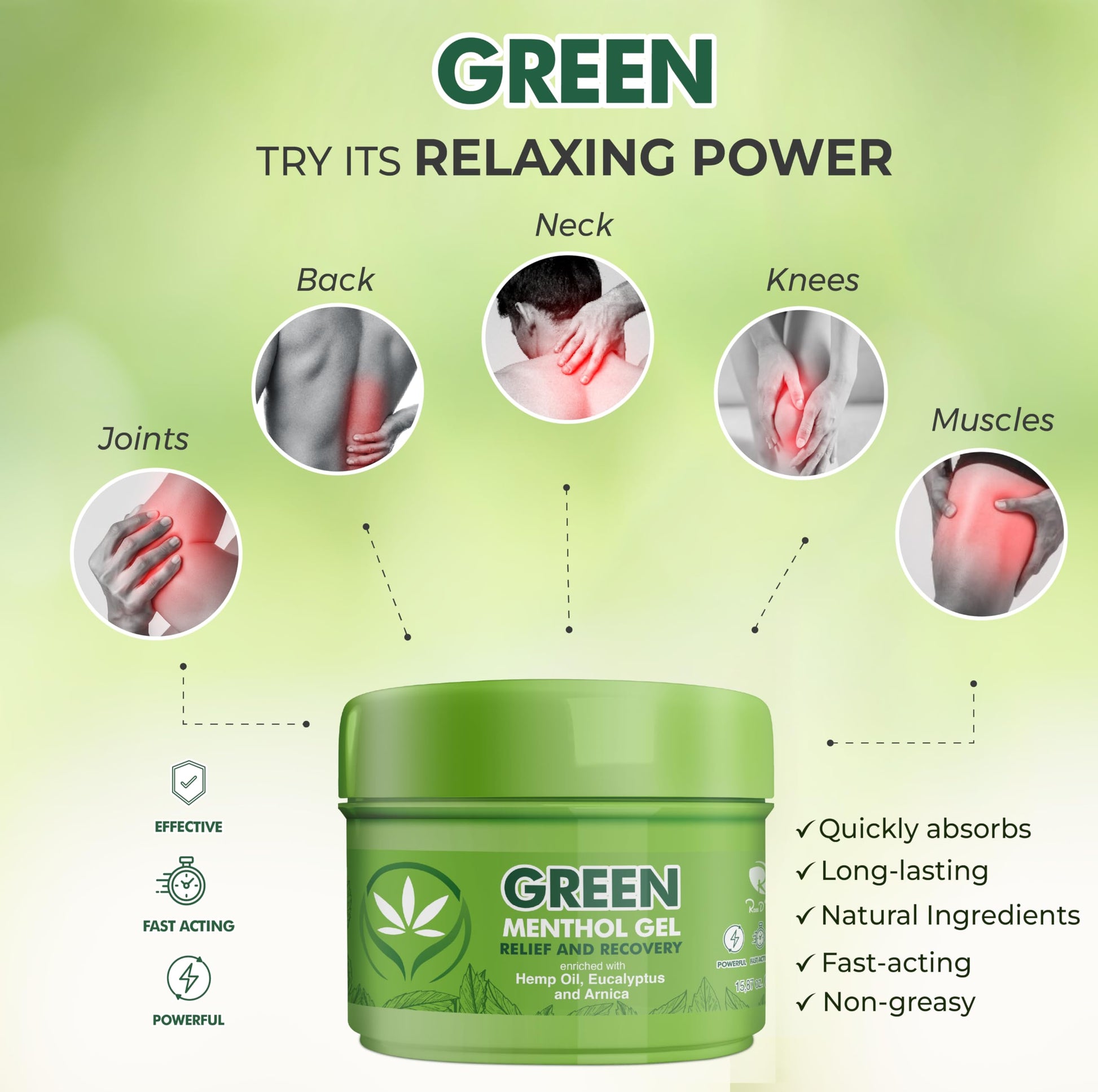 Ross D’Elen Green Menthol Gel Small - 3 Pack (3) ROSS D'ELENBuy Supplements Australia