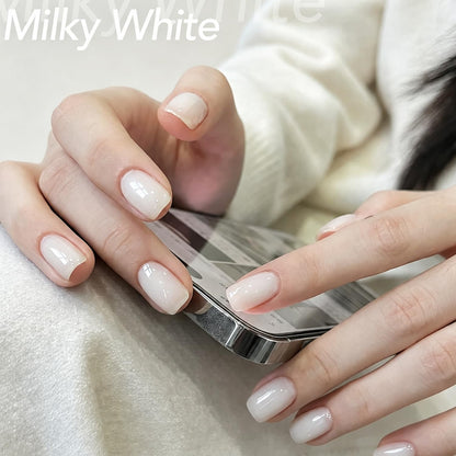 modelones Nail Strengthener, Milky White Nail Polish Nail Repair for Damaged Nails Hardener Quick Dry Nail Growth Polish Natural Nail Concealer Foundation