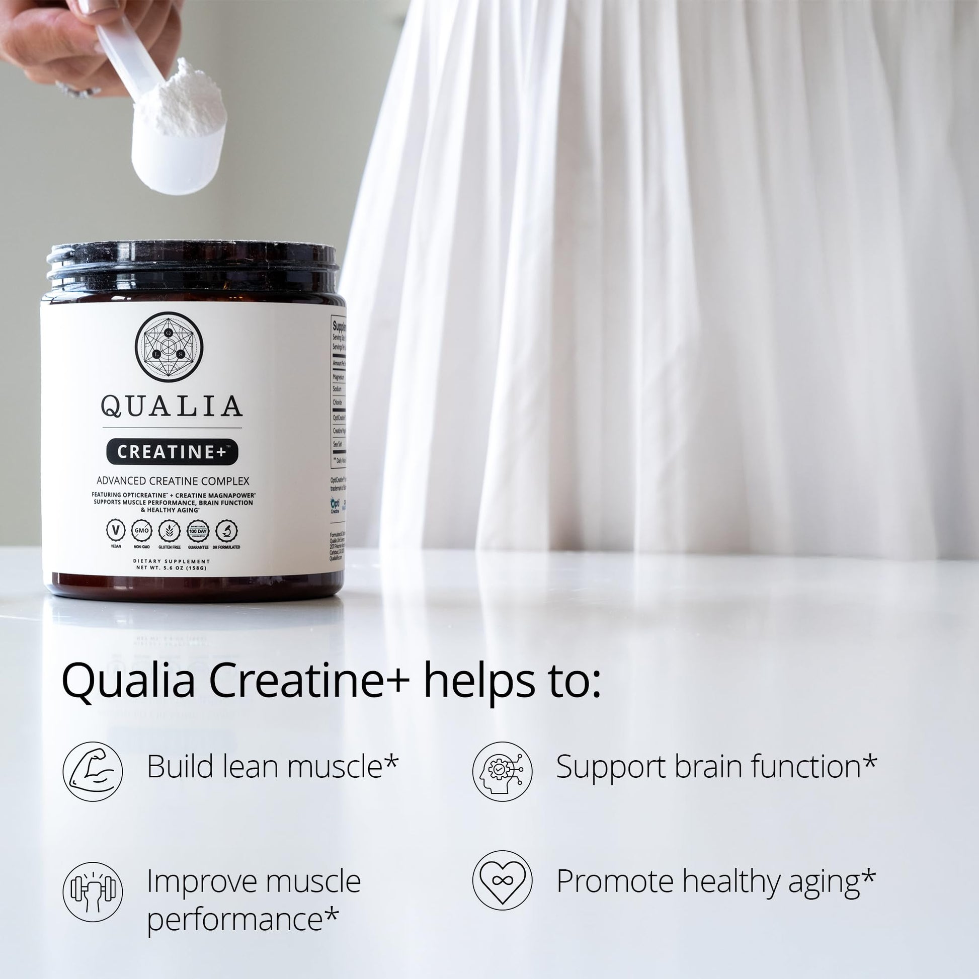 Qualia Creatine | Advanced Creatine Complex | 2 Sources + Magnesium | Optimized Absorption | Muscle Performance, Brain Function, & Healthy Aging (30 Servings) QUALIA LIFE SCIENCES buy supplements Au
