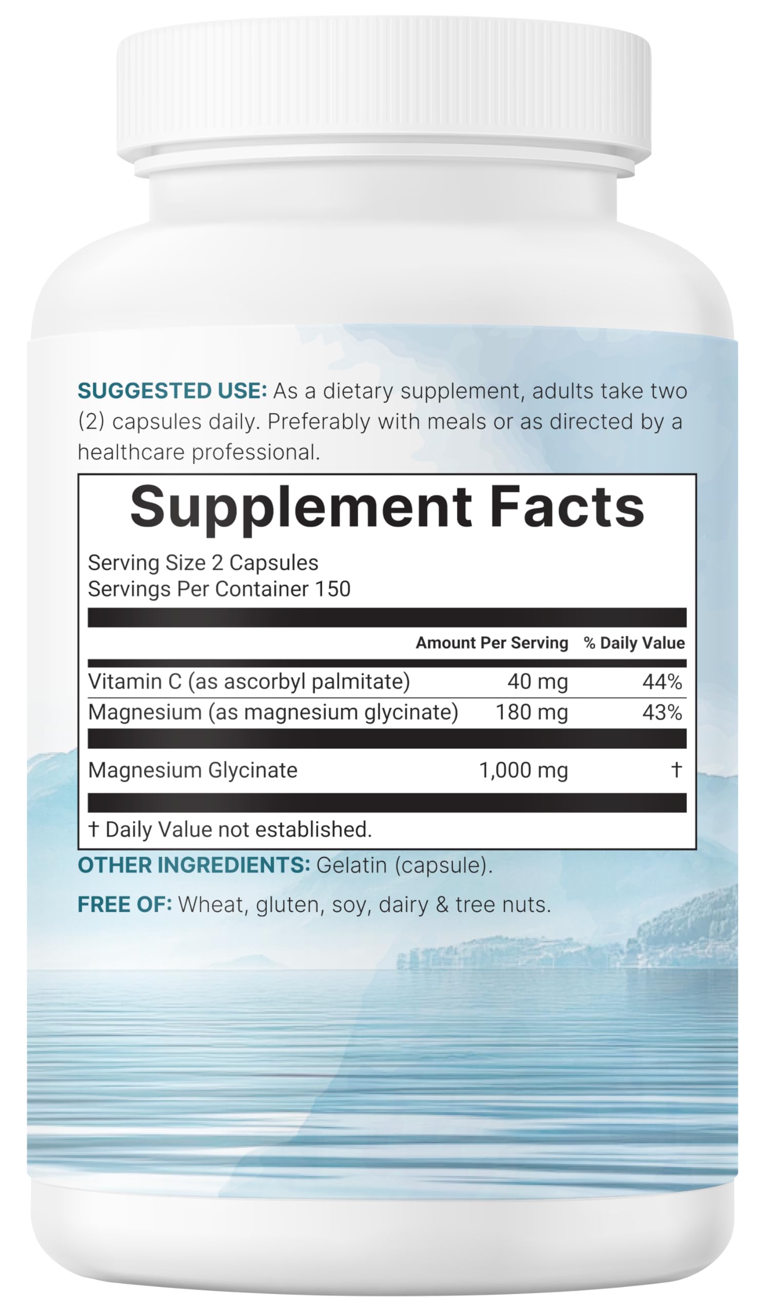 Pure Magnesium Glycinate 1,000mg, 300 Capsules | 100% Chelated for Max Absorption | Enhanced with Vitamin C | Only Uses Active Ingredients Micro IngredientsBuy Supplements Australia