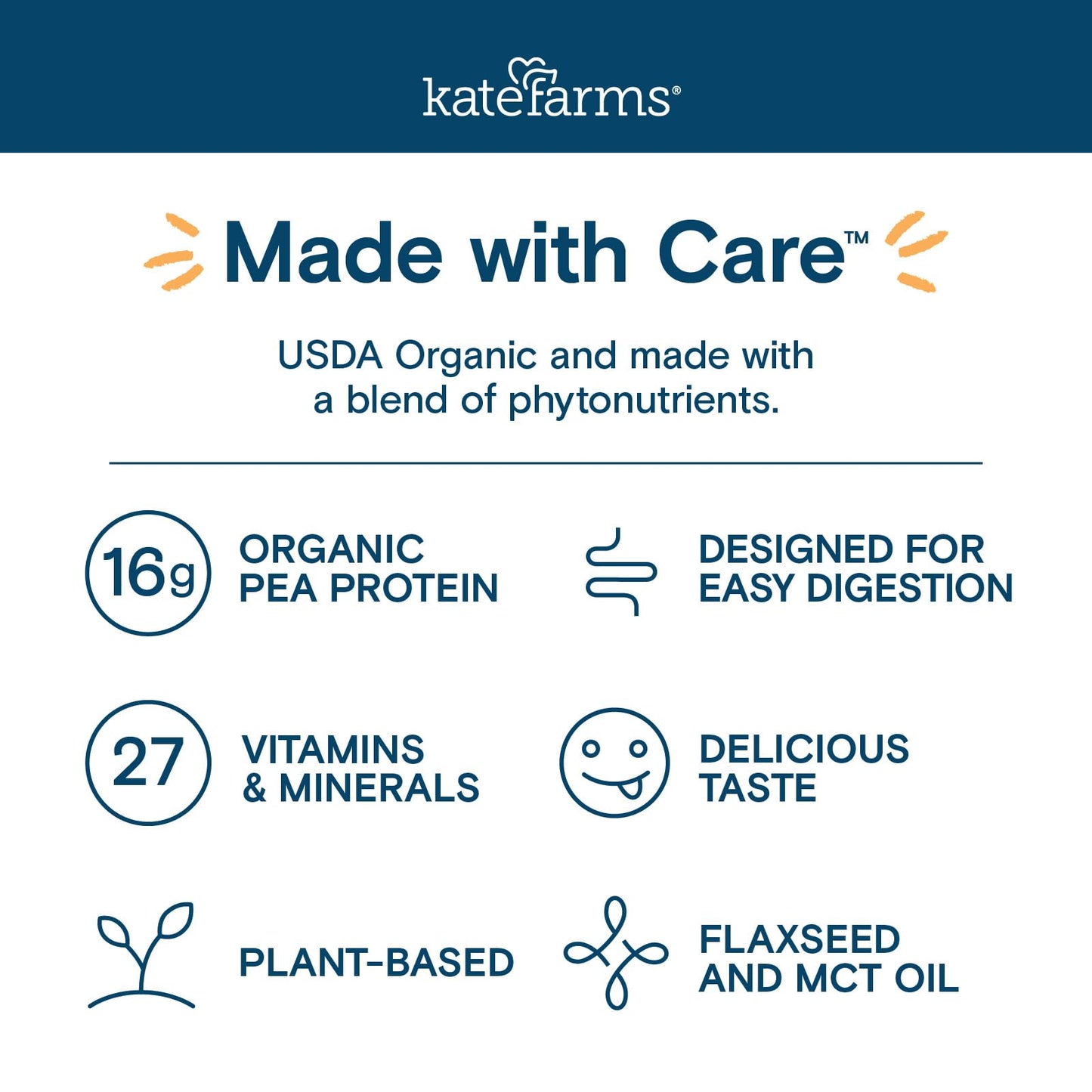 KATE FARMS Organic 1.0 Sole-Source Nutrition Shake, Plain, 16g Protein, 27 Vitamins and Minerals, Meal Replacement, Protein Shake, 11 oz (12 Pack) Kate Farms buy supplements Au