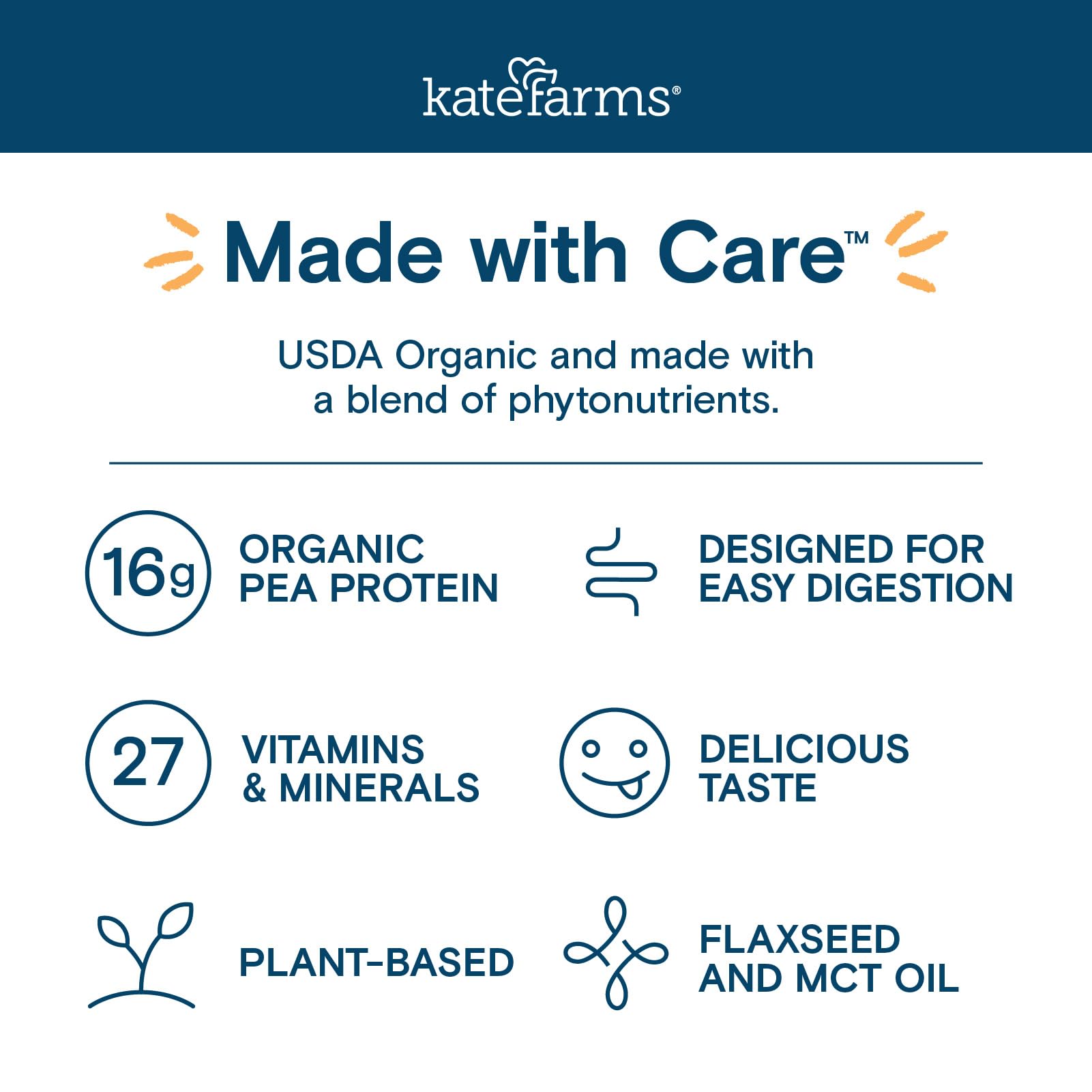 KATE FARMS Organic 1.0 Sole-Source Nutrition Shake, Plain, 16g Protein, 27 Vitamins and Minerals, Meal Replacement, Protein Shake, 11 oz (12 Pack) Kate Farms buy supplements Au