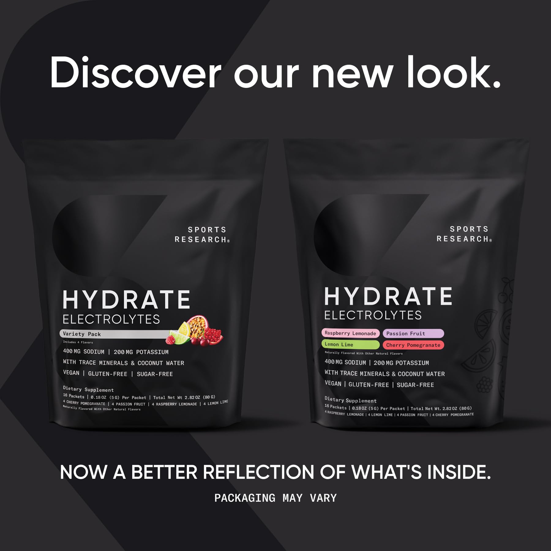 Sports Research® Hydrate Electrolytes Powder Packets - Sugar-Free & Naturally Flavored with Vitamins, Minerals, and Coconut Water - Supports Hydration - 16 Packets - Variety Pack Sports Research buy supplements Au