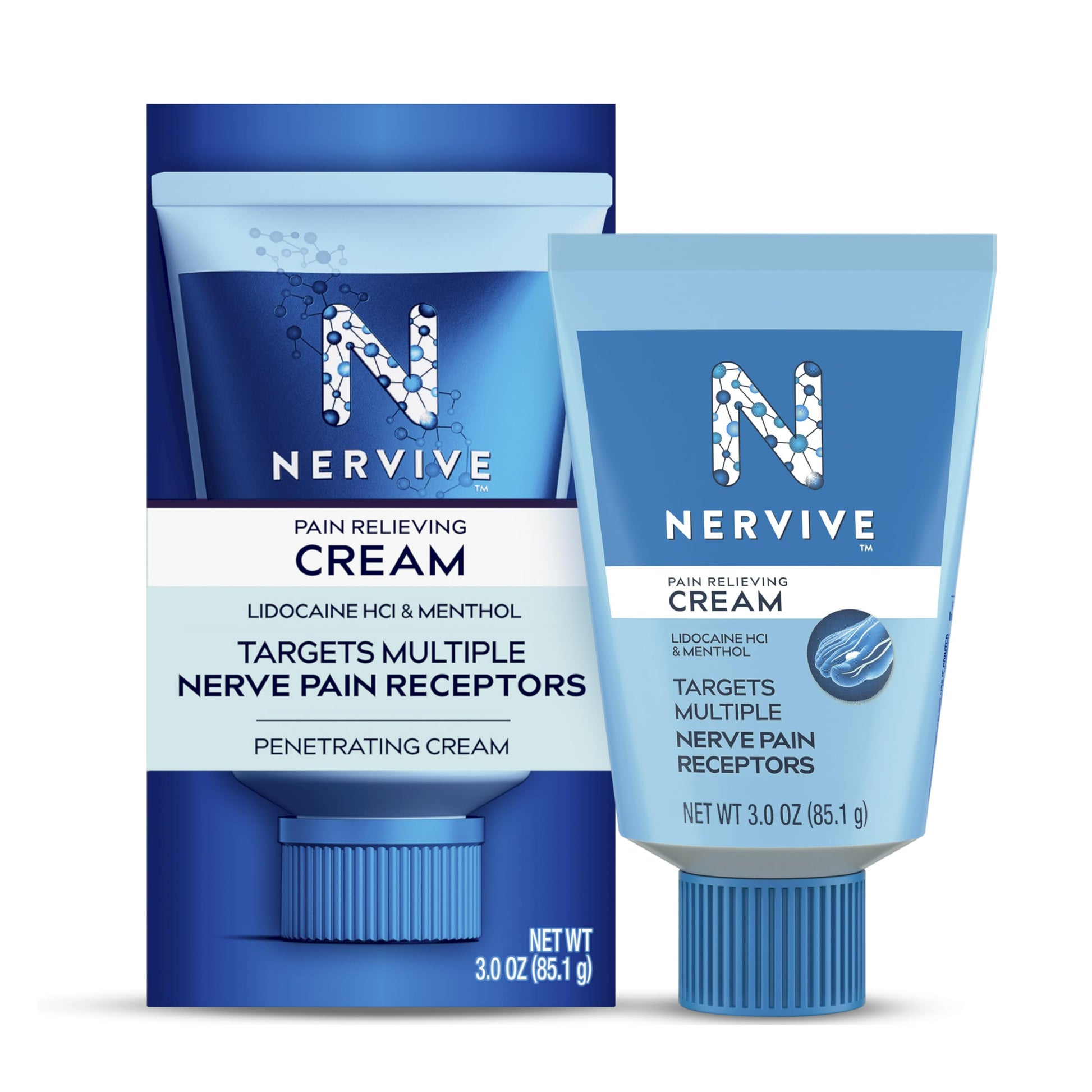 Nervive Pain Relieving Cream, Nervive Pain Relief, Max Strength Formula, Lidocaine Cream, Lidocaine Topical, Foot Pain, Leg Pain, Hand Pain Non-Greasy, 3.0z Nervive buy supplements Au