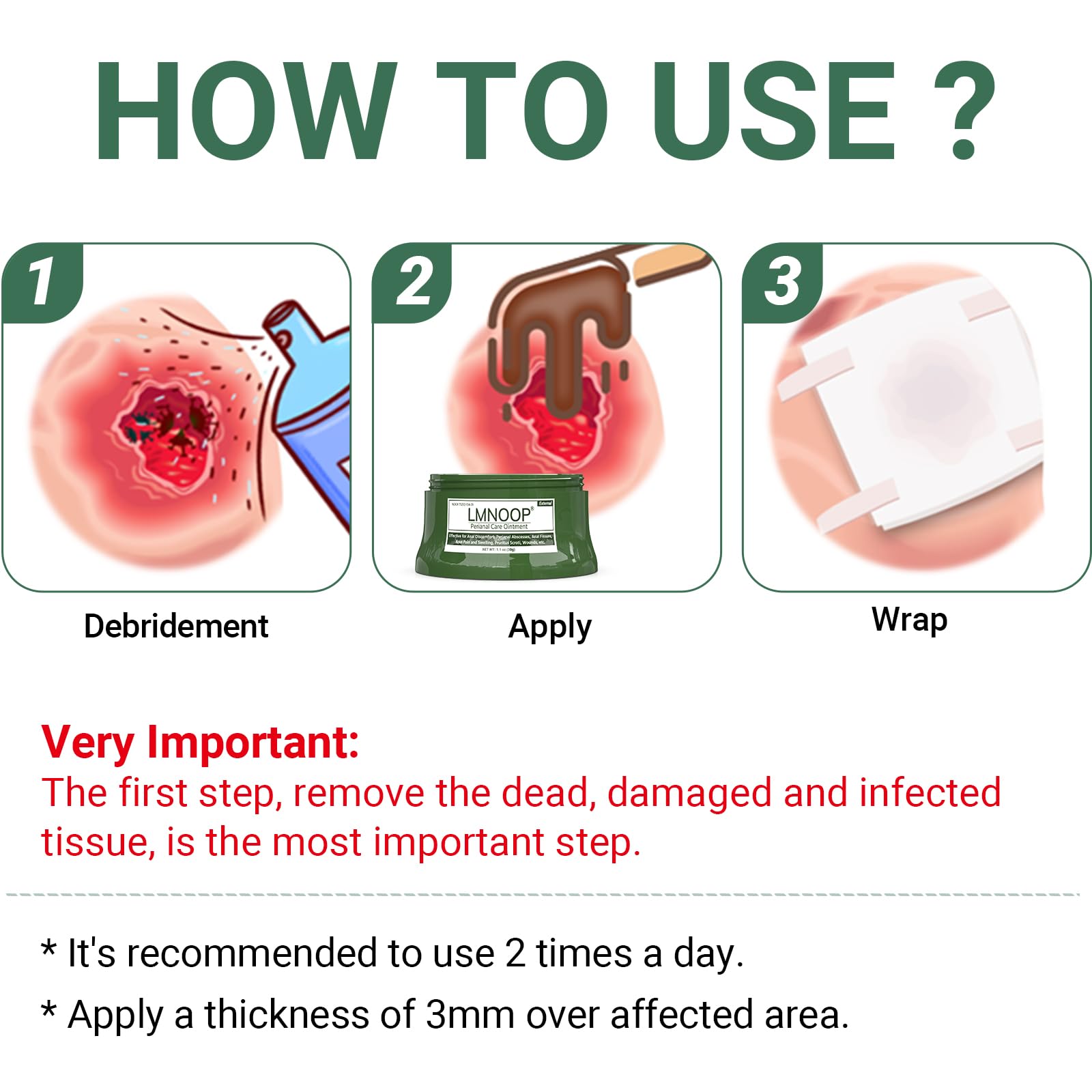 LMNOOP Perianal Repair Ointment: Treatments for Anal Fistula, Anal Fissure, Perianal Abscess, Rapid Relief from Pain, Burning, Itching, Swelling, Bleeding, and Discomfort by Jock Itch or Hemorrhoids LMNOOPBuy Supplements Australia