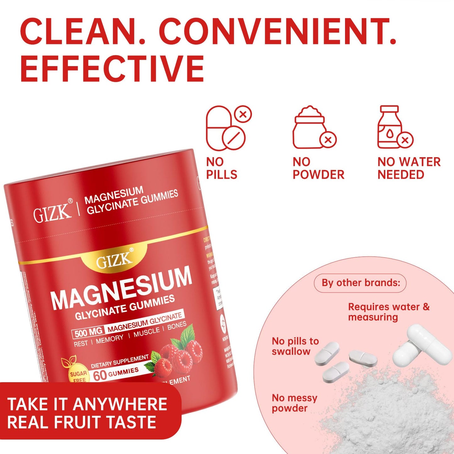 Magnesium Glycinate Gummies 500mg – Sugar Free Magnesium Gummies for Sleep, Stress, Muscle & Nerve Support – for Adults & Kids 4+, Vegan, No Melatonin (Raspberry Flavor, 60 Count) SAYIDONBuy Supplements Australia