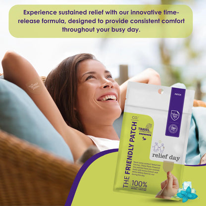 Relief Day Patch - Arnica, White Willow Bark, Saffron & Peppermint for Soreness and discomfort for Women and Men The Friendly Patch CO.Buy Supplements Australia