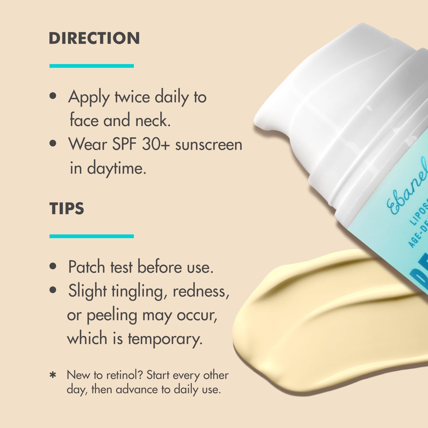 Ebanel Bundle of 2.5% Retinol Moisturizer and Serum
