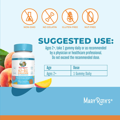 MaryRuth Organics Joint Health Liquid Drops & Vitamin K2+D3 Gummies (Peach Mango and Apricot) | Label Project Verified | Vitamins for Calcium, Joints, and Bone Support | Vegan, Non-GMO, Gluten Free MARYRUTH'SBuy Supplements Australia