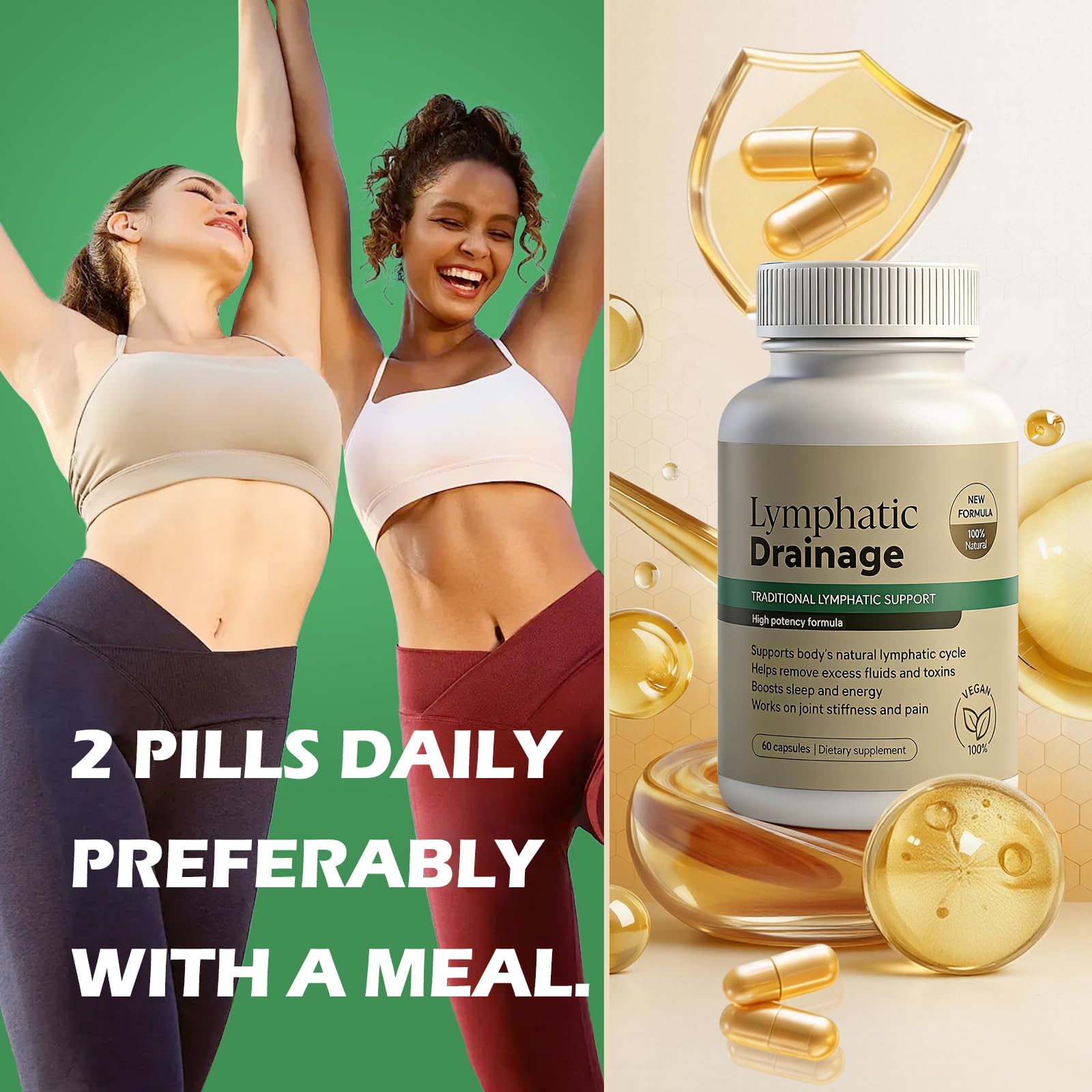 Tnaasmais Lymphatic Drainage Capsules, New Maximum Potency Formula with Dandelion Extract, Lymphatic Drainage Supplement for Fast-Absorbing, Immune Boost, Natural Ingredients, Vegan, 60 Capsules Tnaasmais buy supplements Au