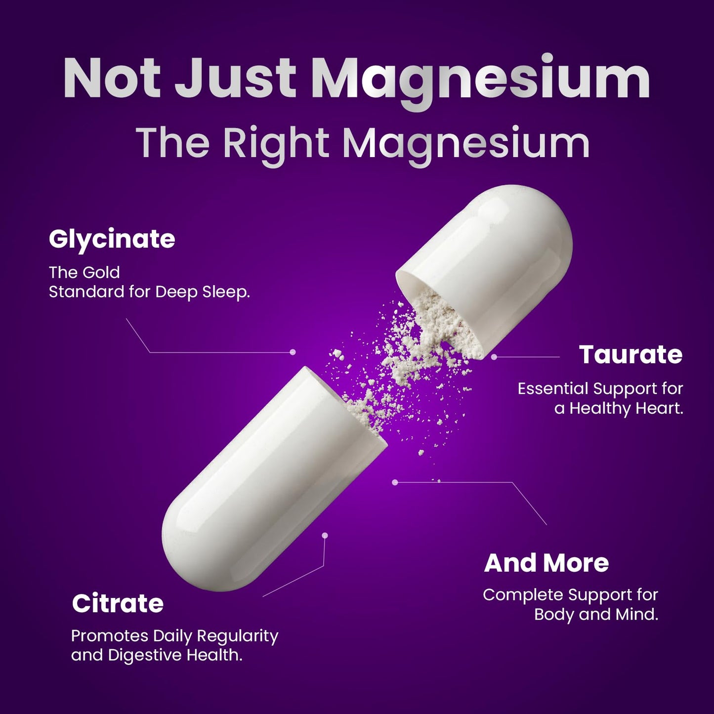 Magnesium Complex, Magnesium Glycinate, Elemental Magnesium Supplement with Taurate, Citrate, Orotate & Aspartate, Supports Muscle Relaxation, Heart Health, Sleep & Energy | Vegan (500mg) VCCVBB buy supplements Au