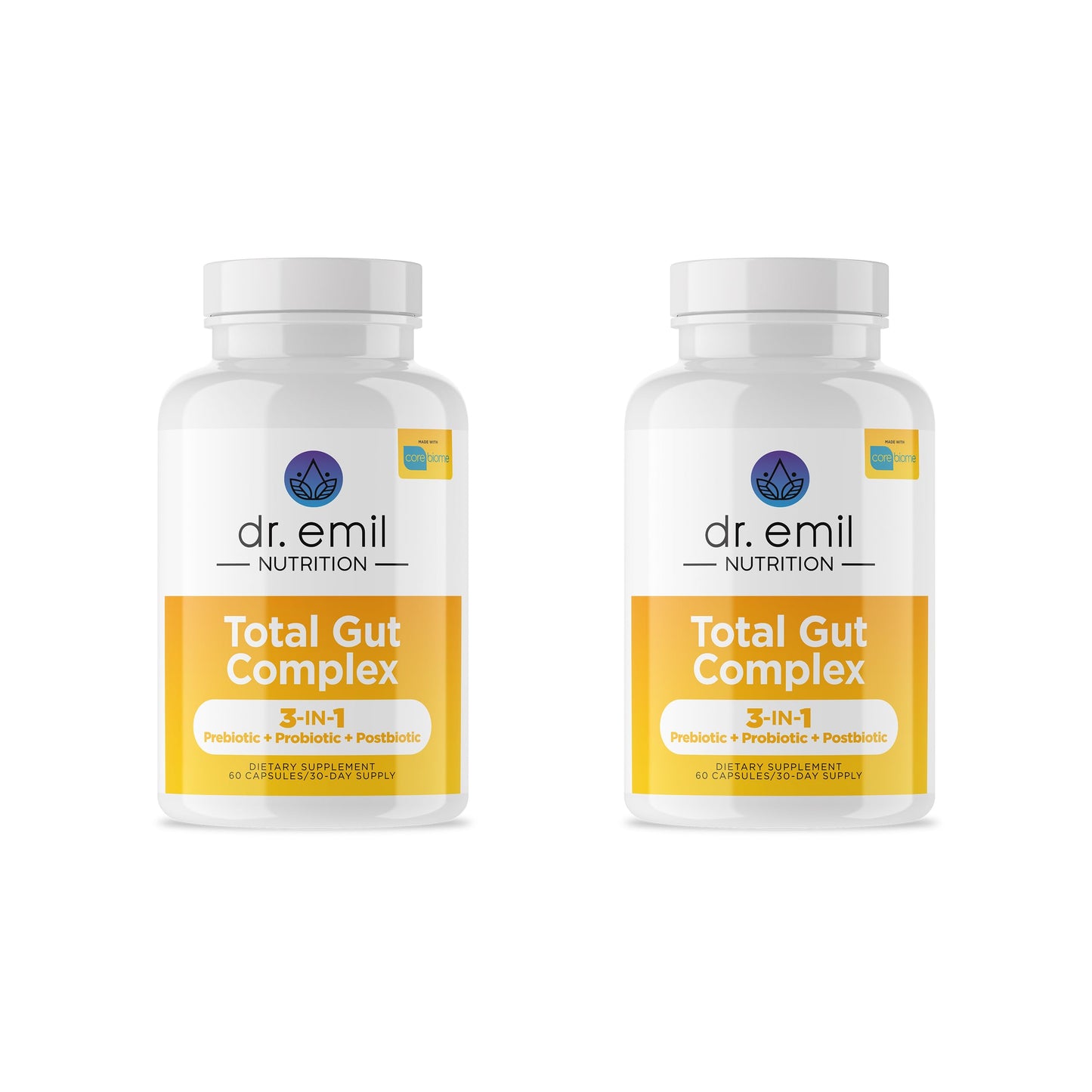 DR. EMIL NUTRITION Women & Men Total Gut Health Complex | Prebiotic + Probiotic + Postbiotic Gut Health Supplements