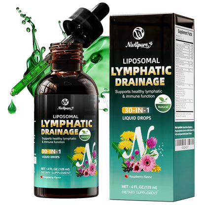 Liposomal Lymphatic Drainage Drops, 4 fl oz – 30-in-1 Lymphatic Drainage Supplements with 23 Herbs & 7 Vitamins – Supports Lymphatic System, Immune & Liver Health – Detox Support – 60-Day Supply Nivltpure buy supplements Au
