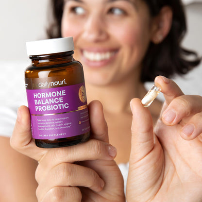Daily Nouri Hormone Balance Probiotics for Women | Hormone Balance for Women | PMS, Hormonal Acne, & Bloating Support | 7 Clinically Studied Strains + Omega | 30-Day Supply Daily Nouri buy supplements Au