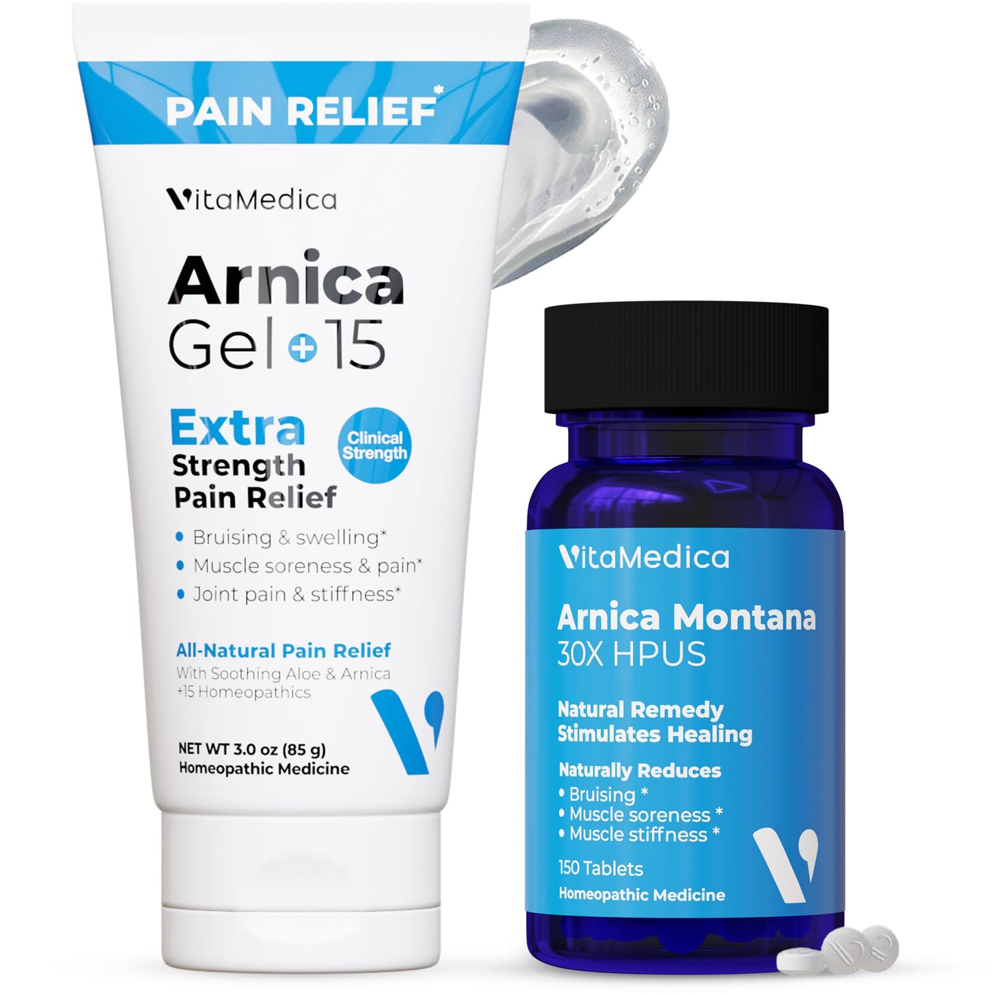 VitaMedica Arnica Montana Tablets & Arnica Gel Bundle – Support for Bruising, Swelling & Soreness, 150 Rapid-Dissolve Tablets + 3 oz Water-Based Gel VitaMedicaBuy Supplements Australia