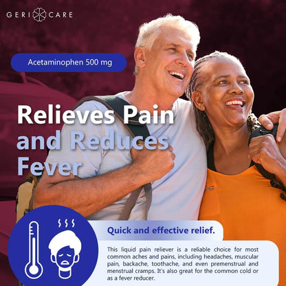 GeriCare Extra Strength Acetaminophen 500 mg Adult Liquid Pain Relief, Fever Reducer, 8 FL OZ (Pack of 1) GeriCareBuy Supplements Australia