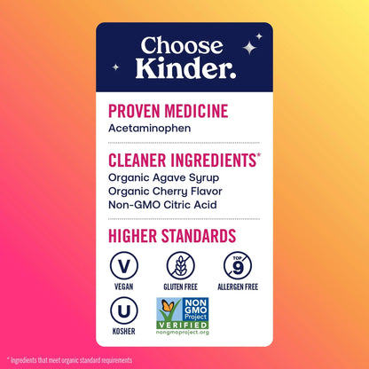 KinderMed Infants' Pain & Fever Medicine, No Dyes, No Artificial Flavors, No Artificial Sweeteners, Vegan, Non-GMO, Gluten Free, Organic Cherry Flavor, Two Pack, 2 x 2 fl. oz KinderMedBuy Supplements Australia