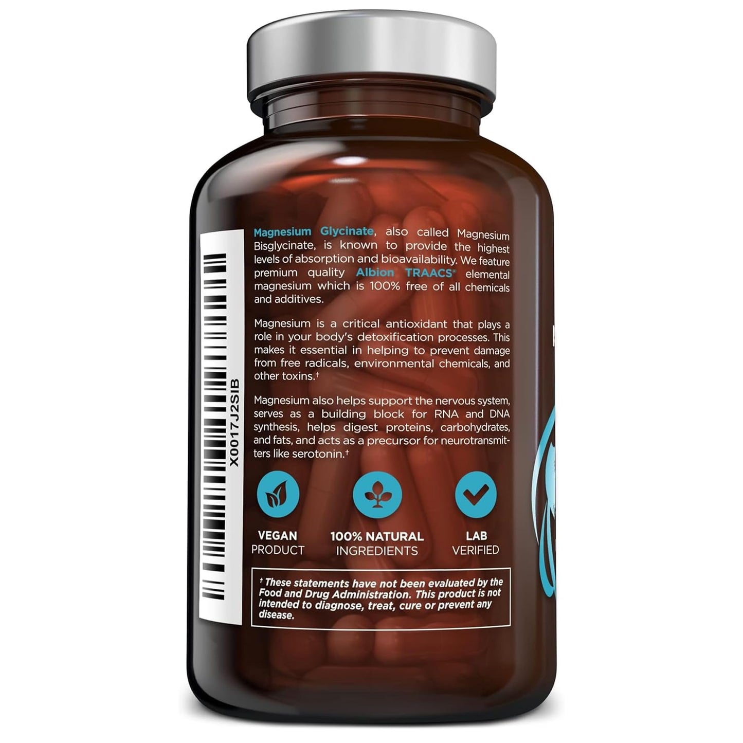 OmniBiotics Magnesium Glycinate Supplement – with 100% Pure Albion TRAACS Bisglycinate Chelate for Sleep, Muscle, Nerve & Heart Health – 120 Vegan Capsules OmniBioticsBuy Supplements Australia
