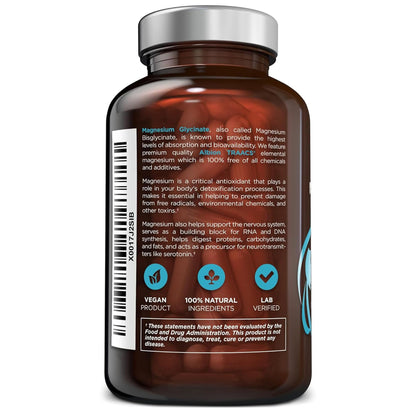 OmniBiotics Magnesium Glycinate Supplement – with 100% Pure Albion TRAACS Bisglycinate Chelate for Sleep, Muscle, Nerve & Heart Health – 120 Vegan Capsules OmniBioticsBuy Supplements Australia