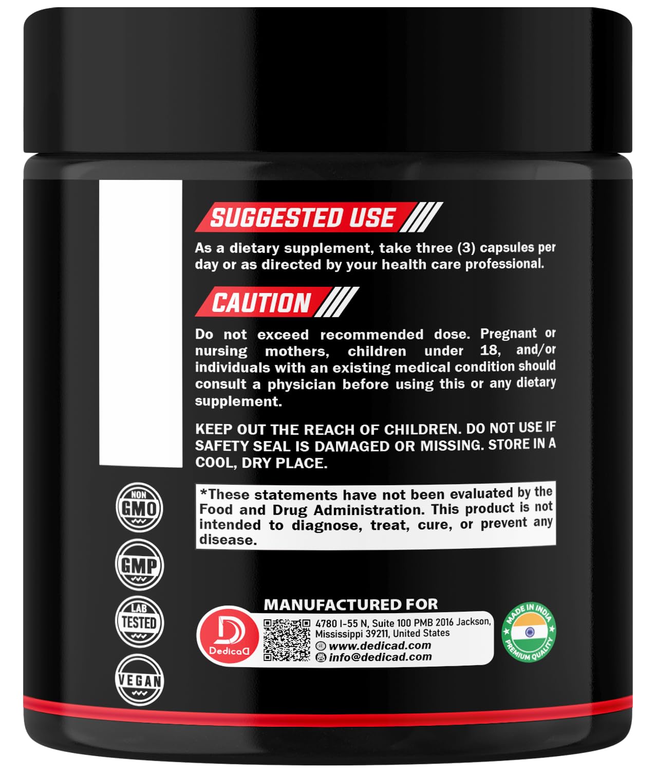 DEDICAD 1500mg Wormwood Capsules with Black Walnut & Cloves - Artemisia Annua Supplement for Immunity - 60 Vegan Capsules DEDICAD buy supplements Au