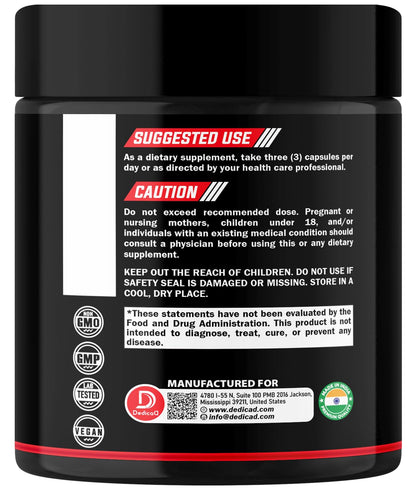 DEDICAD 1500mg Wormwood Capsules with Black Walnut & Cloves - Artemisia Annua Supplement for Immunity - 60 Vegan Capsules DEDICAD buy supplements Au