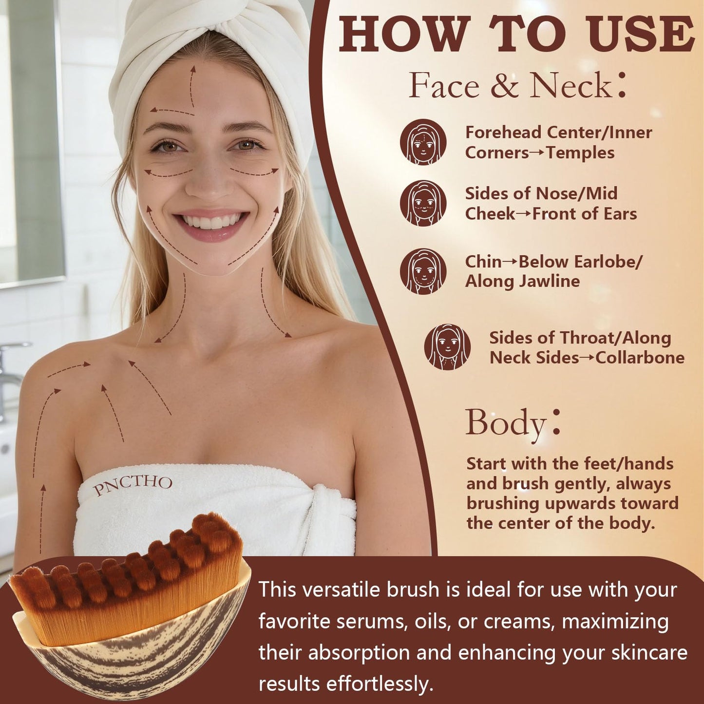 Pnctho 2026 New 2 Pcs Lymphatic Contour Face Brush,Lymphatic Drainage Massager for Chin & Neck, Jawline & Neck Lymphatic Massage Brush for Contouring, De-Puffing & Smoother Skin, Skin Firming 2 Pack Pnctho buy supplements Au