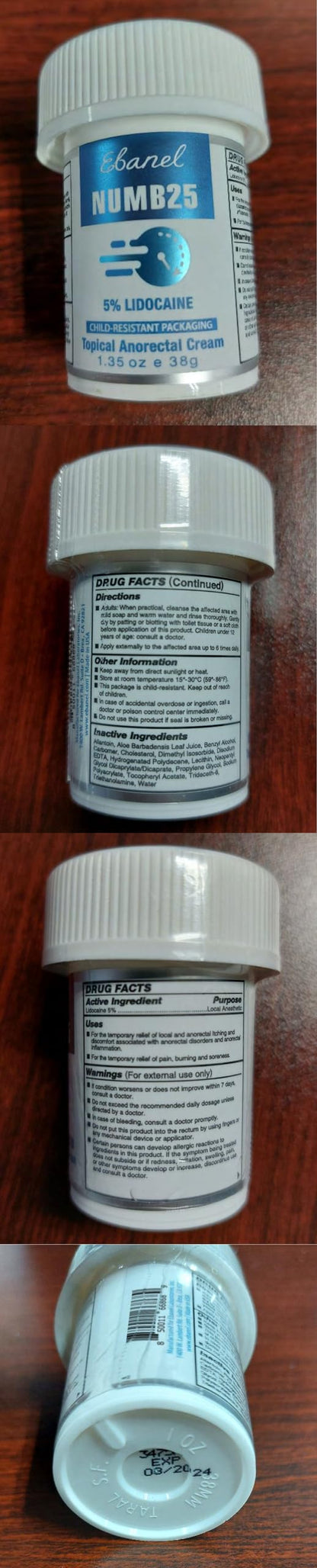 Ebanel 5% Lidocaine Numbing Cream, Pain Relief Burn Itch Numb Cream, Maximum Strength Numb25 Topical Anesthetic with Allantoin, Vitamin E for Local and Anorectal Uses, Hemorrhoid Treatment, 1.35 Oz Aus HealthcareBuy Supplements Australia