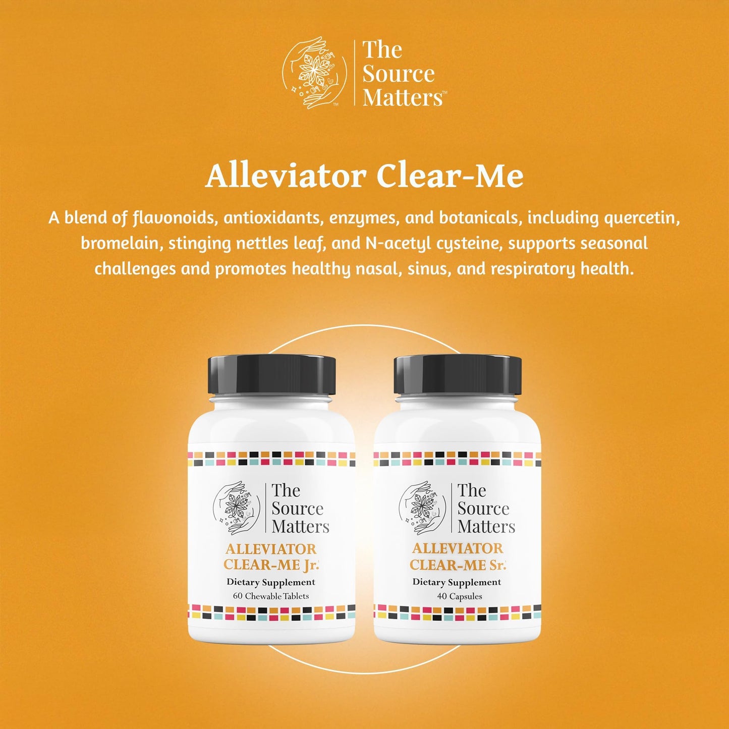 The Source Matters Alleviator Clear-ME SR Seasonal Allergy Relief and Immune Support | Quercetin, Bromelain, Stinging Nettles, NAC, and Vitamin C (40 Capsules) THE SOURCE MATTERS buy supplements Au