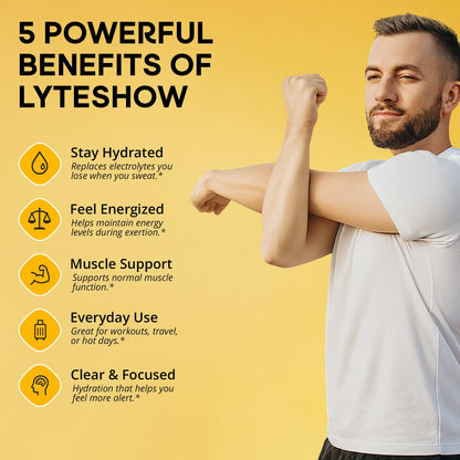 LyteShow - Electrolyte Drops for Rapid Rehydration + Digestion + Brain + Energy + Immunity